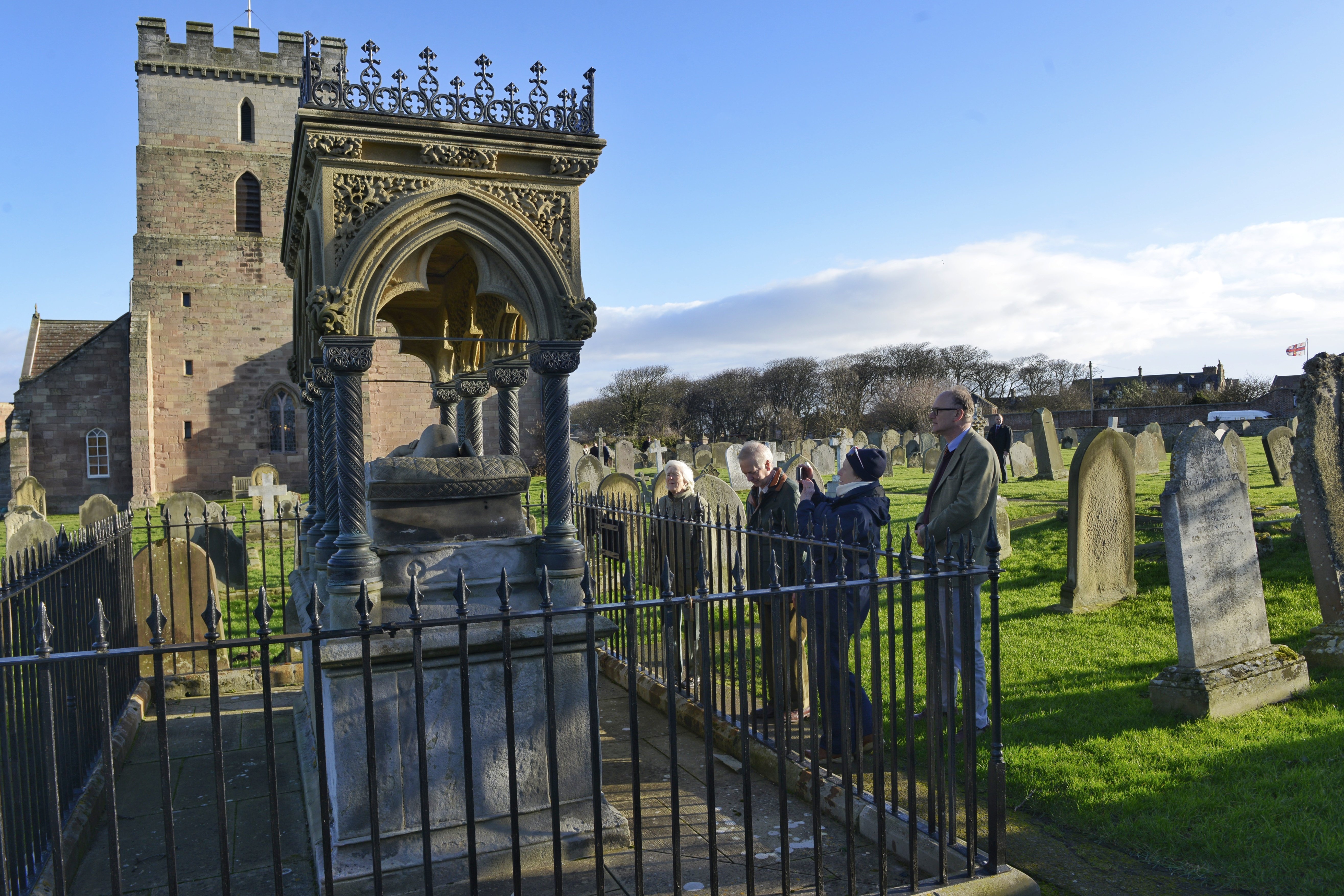 HRH Princess Royal is given a tour of the Grace Darling Memorial in St Aidans churchyard. Picture: Jane Coltman, Northumberland Gazette